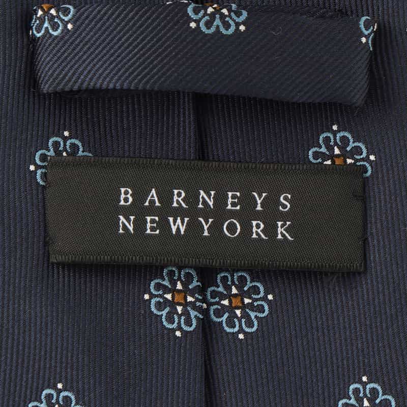 BARNEYS NEW YORK メダリオン柄タイ NAVY