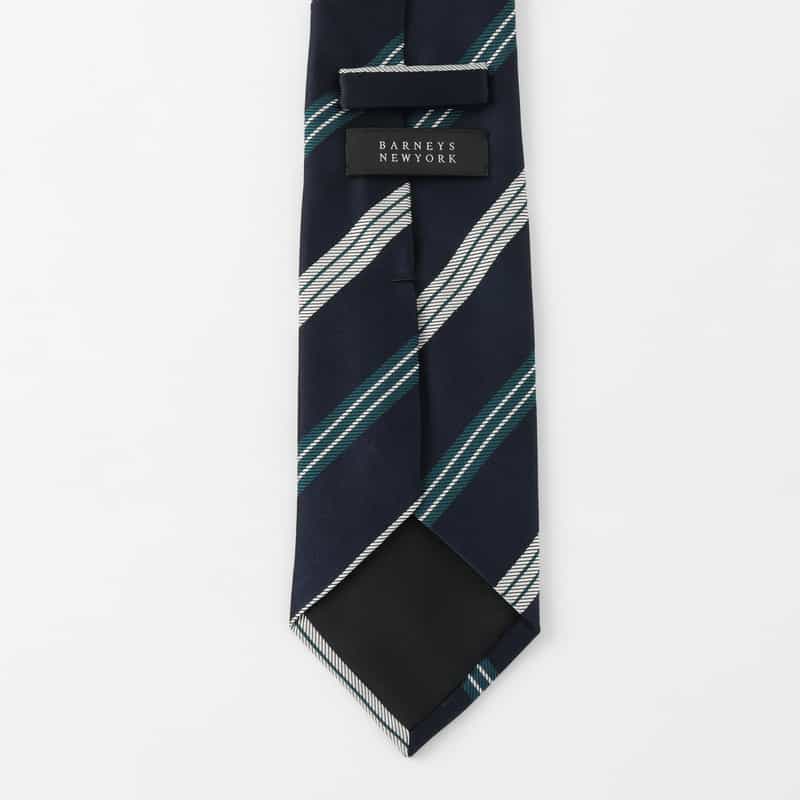 BARNEYS NEW YORK レジメンタル柄タイ NAVY