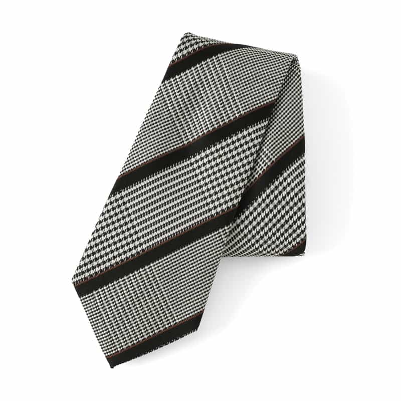 BARNEYS NEW YORK グレンチェック柄タイ GRAY