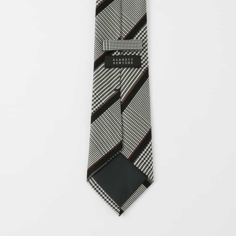 BARNEYS NEW YORK グレンチェック柄タイ GRAY