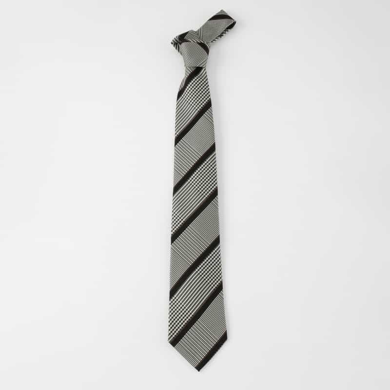 BARNEYS NEW YORK グレンチェック柄タイ GRAY