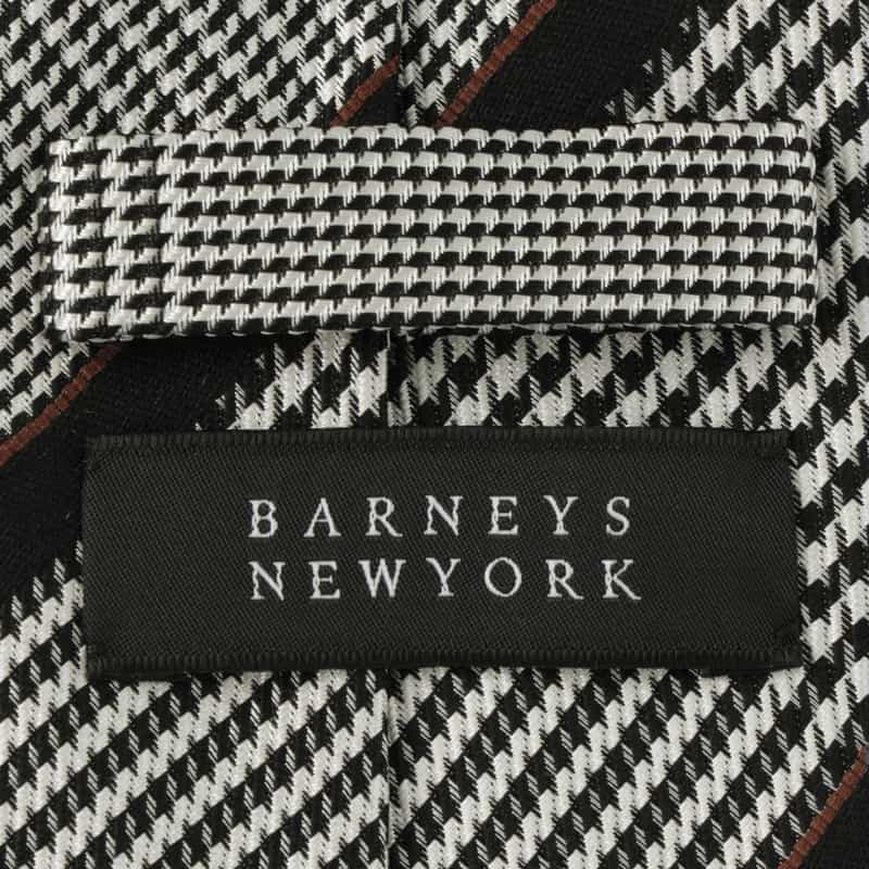 BARNEYS NEW YORK グレンチェック柄タイ GRAY