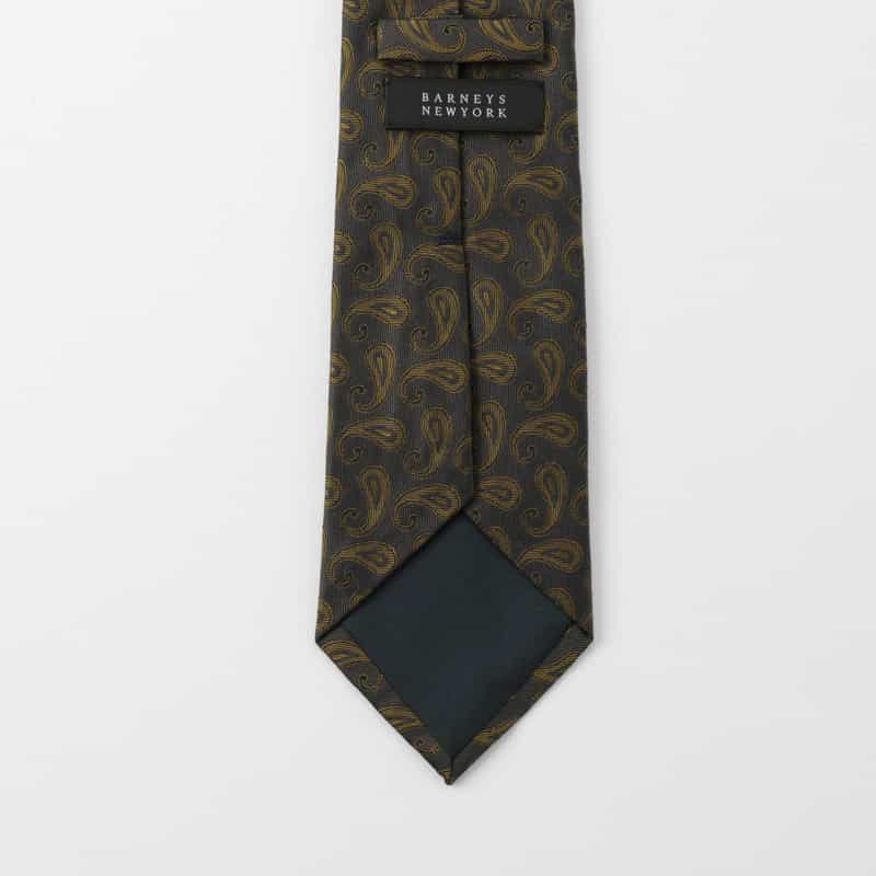 BARNEYS NEW YORK ペイズリー柄タイ GRAY