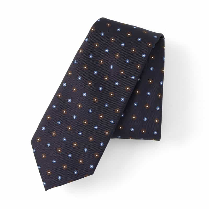 BARNEYS NEW YORK 小紋柄タイ NAVY