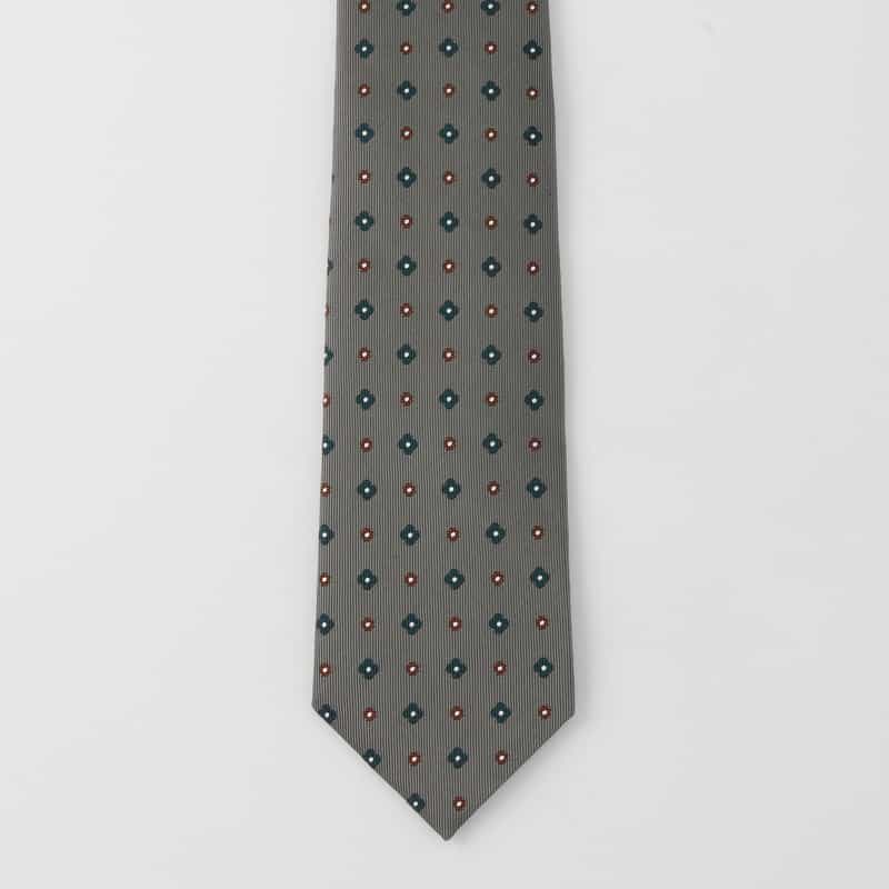 BARNEYS NEW YORK 小紋柄タイ GRAY