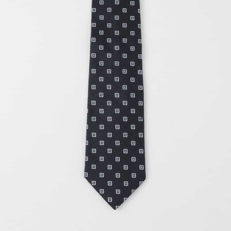 BARNEYS NEW YORK 小紋柄タイ NAVY