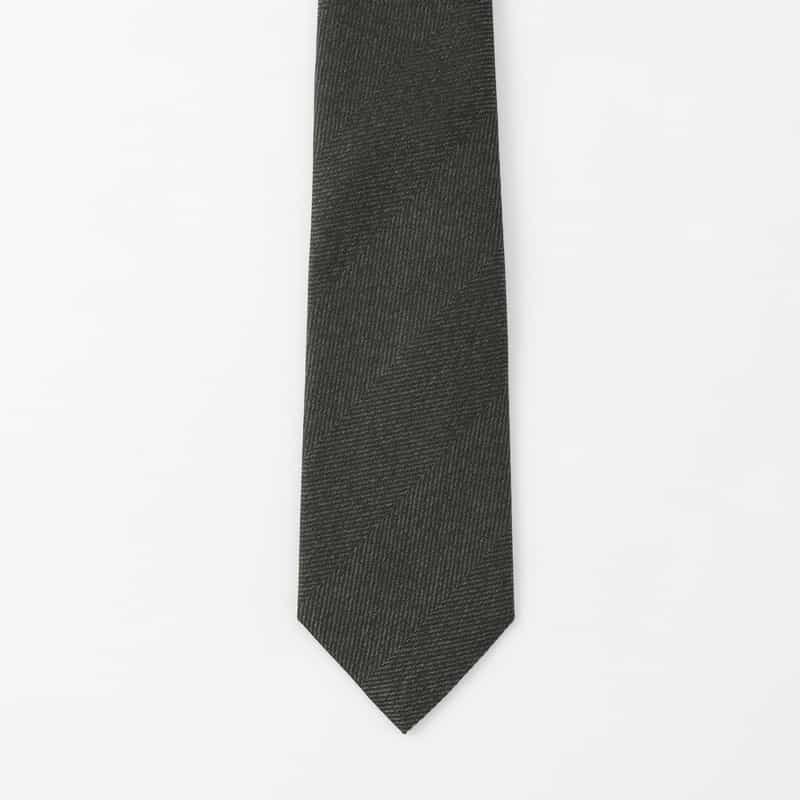 BARNEYS NEW YORK ヘリンボーン柄タイ GRAY