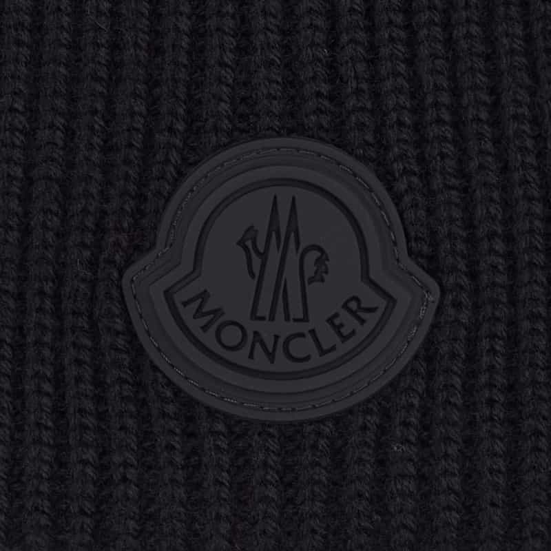 MONCLER MONCLER＜モンクレール＞ ロゴパッチ付きニットキャップ BLACK