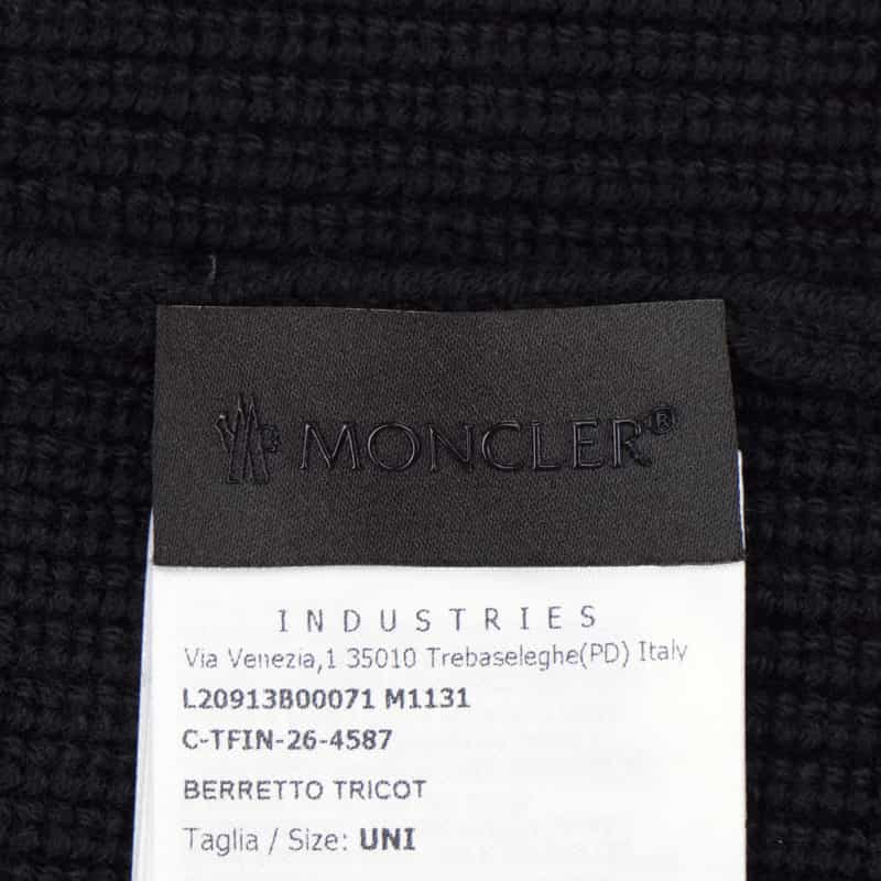 MONCLER MONCLER＜モンクレール＞ ロゴパッチ付きニットキャップ BLACK