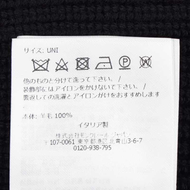 MONCLER MONCLER＜モンクレール＞ ロゴパッチ付きニットキャップ BLACK