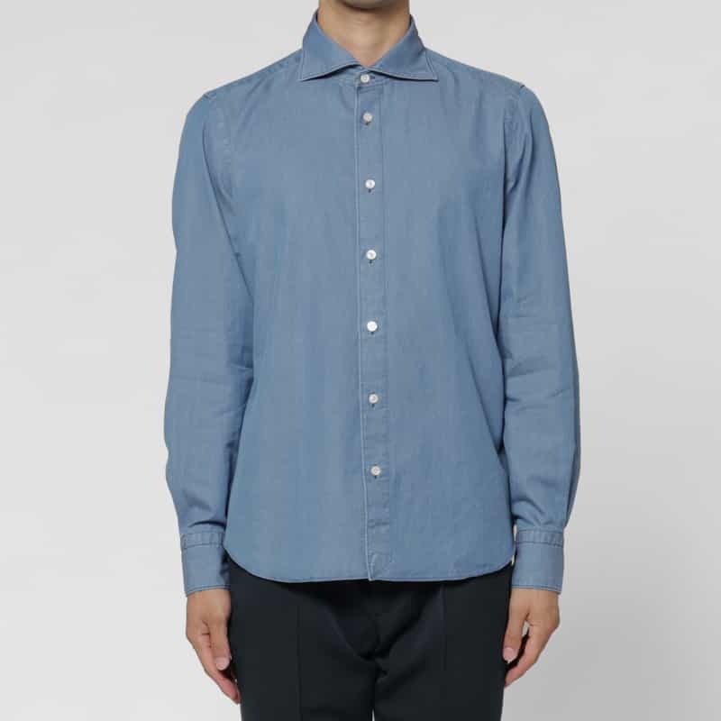 FINAMORE FINAMORE＜フィナモレ＞ デニムシャツ“SIMONE" BLUE