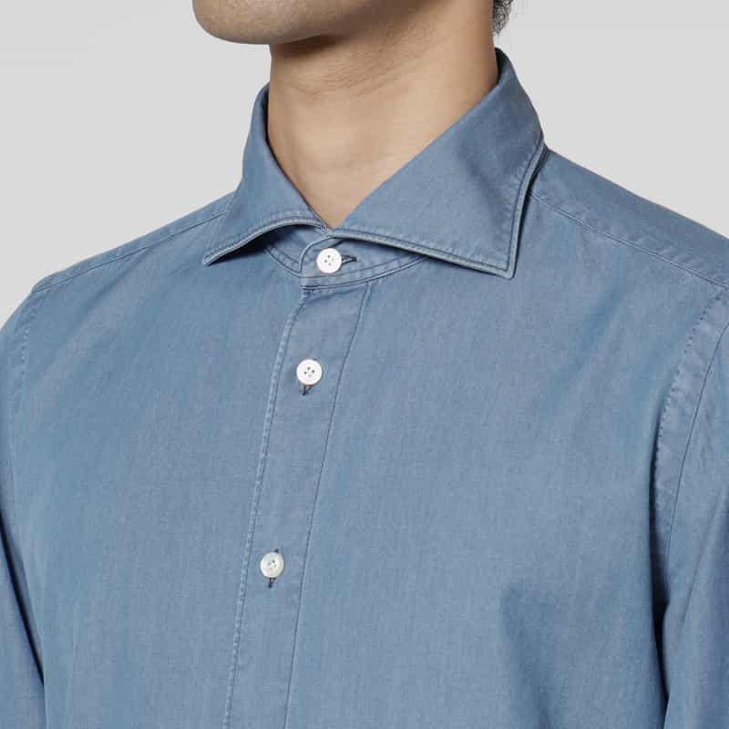 FINAMORE FINAMORE＜フィナモレ＞ デニムシャツ“SIMONE" BLUE