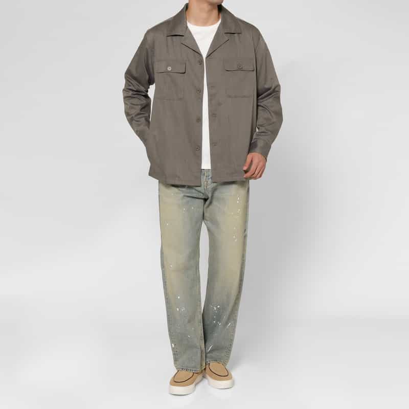 BARNEYS NEW YORK マイクロファイバーステンカラーブルゾン BROWN