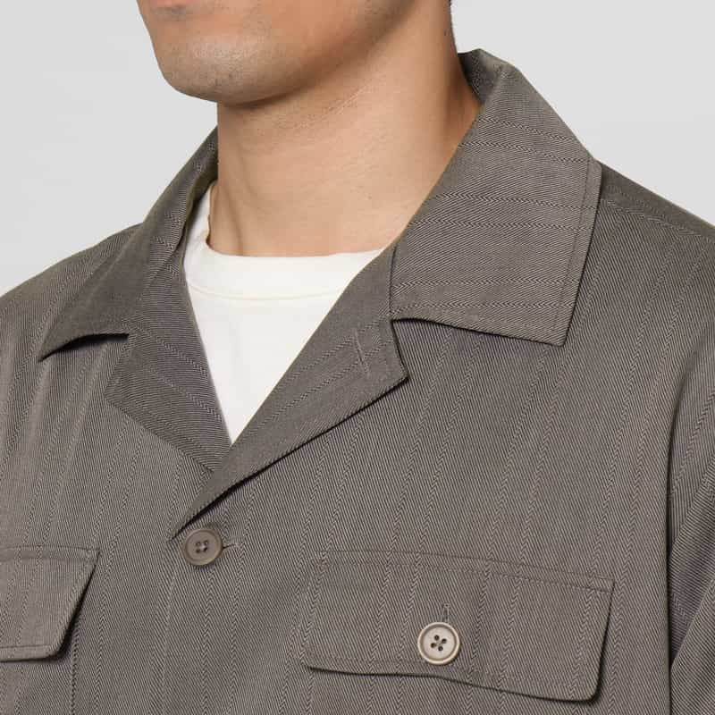BARNEYS NEW YORK マイクロファイバーステンカラーブルゾン BROWN