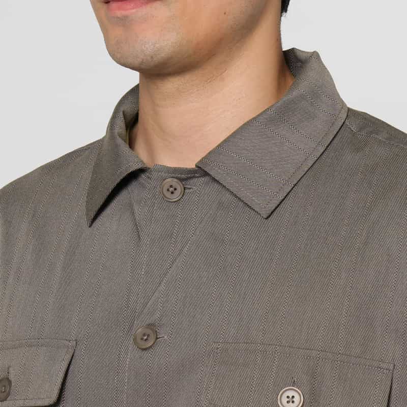BARNEYS NEW YORK マイクロファイバーステンカラーブルゾン BROWN