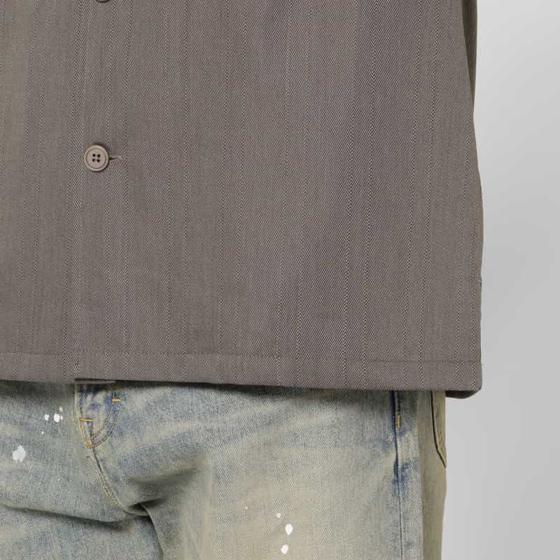 BARNEYS NEW YORK マイクロファイバーステンカラーブルゾン BROWN