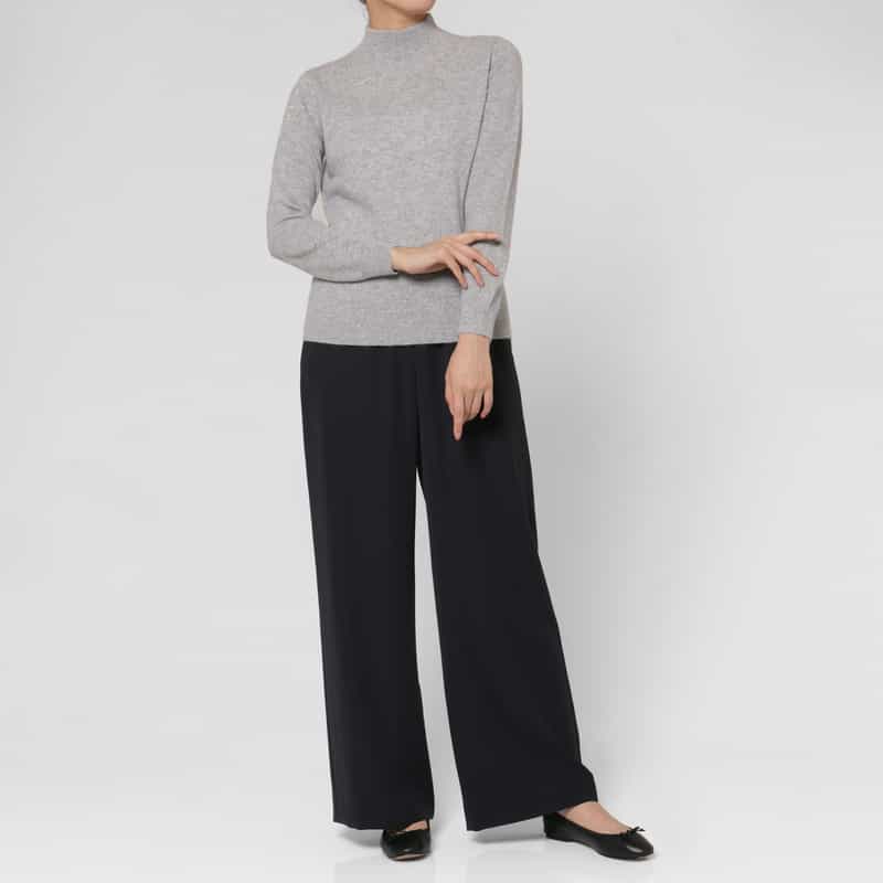 BARNEYS NEW YORK ウォッシャブルサテン ドローストリングパンツ NAVY