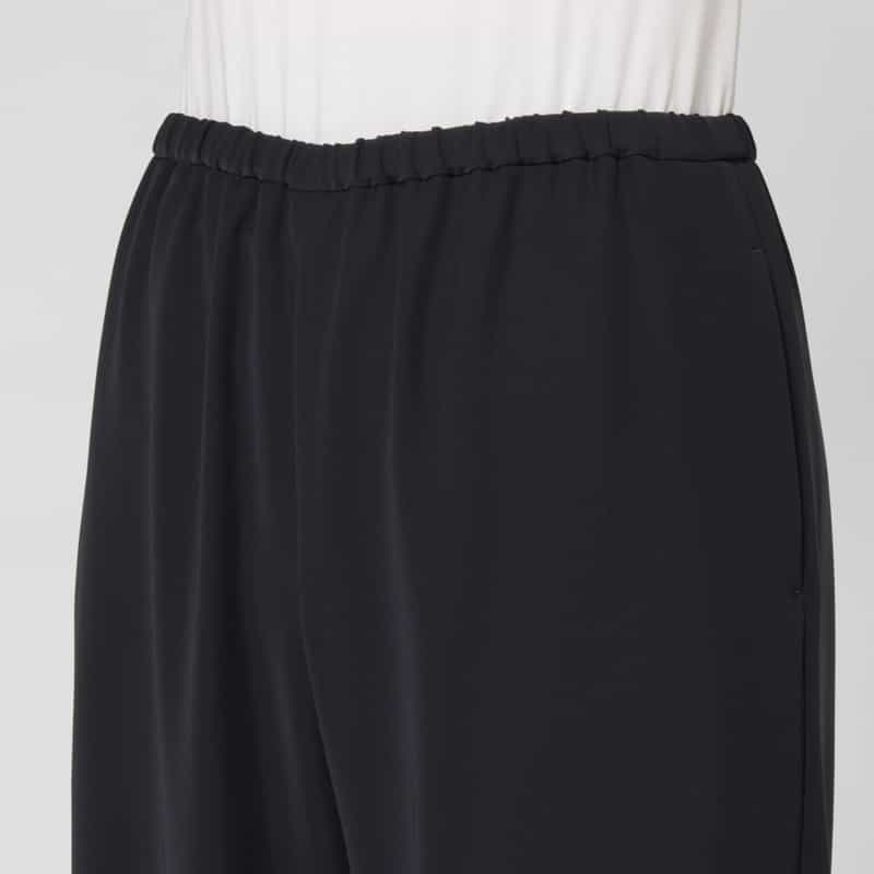 BARNEYS NEW YORK ウォッシャブルサテン ドローストリングパンツ NAVY