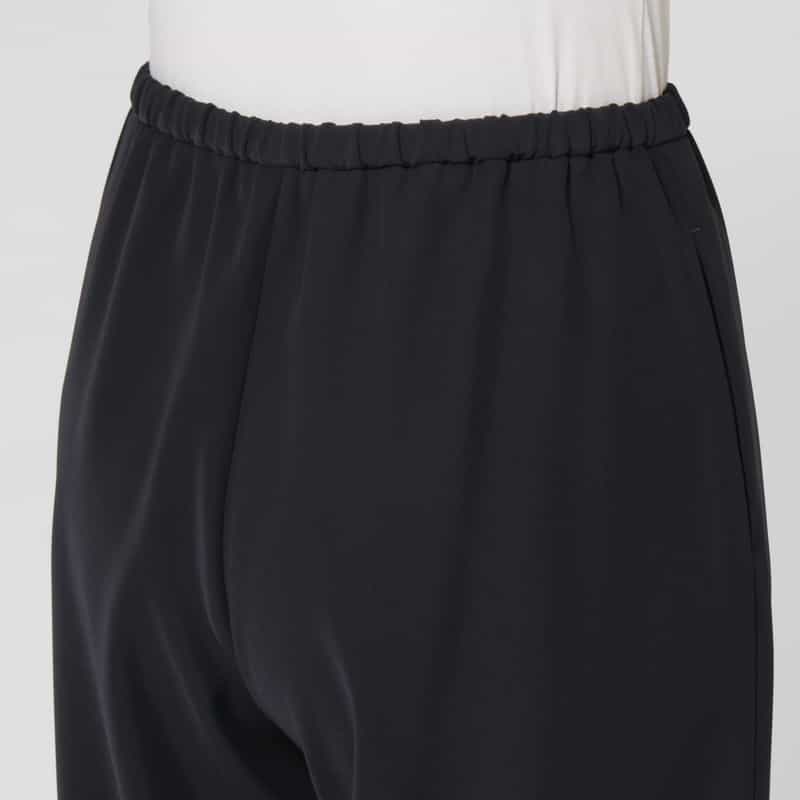 BARNEYS NEW YORK ウォッシャブルサテン ドローストリングパンツ NAVY