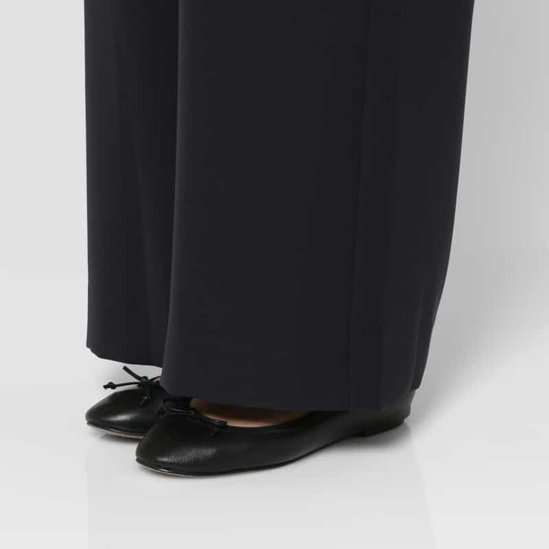 BARNEYS NEW YORK ウォッシャブルサテン ドローストリングパンツ NAVY
