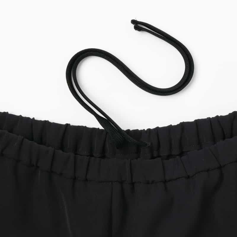 BARNEYS NEW YORK ウォッシャブルサテン ドローストリングパンツ NAVY