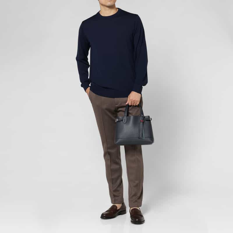 ACATE ACATE＜アカーテ＞ レザーミニハンドバッグ“LODOS" NAVY