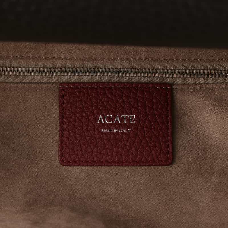 ACATE ACATE＜アカーテ＞ レザーボストンバッグ（M）“OSTRO" BLACK