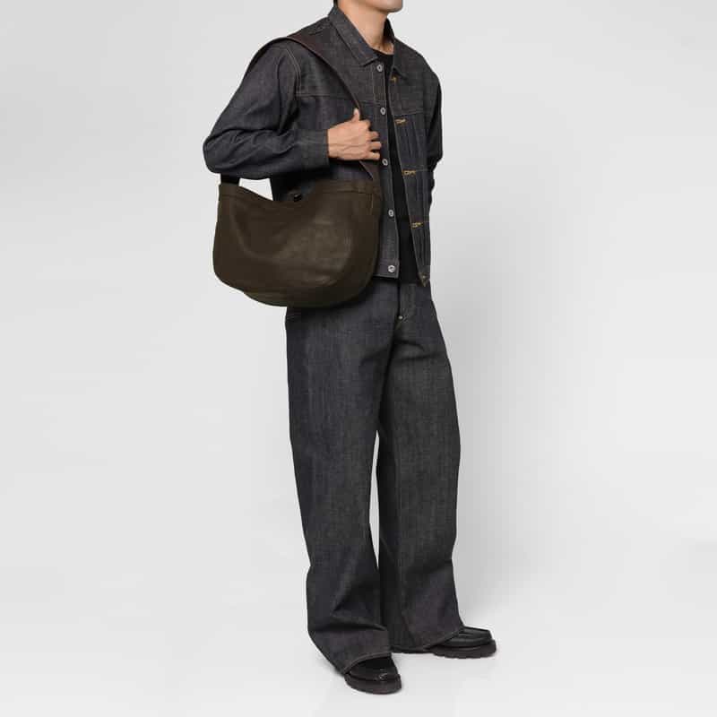 T.T T.T＜ティー ティー＞ ホースレザーショルダーバッグ"NEWSBOY" BROWN