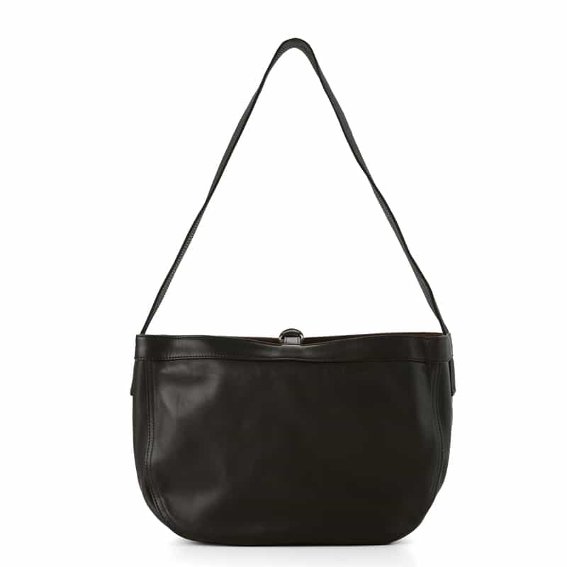 T.T T.T＜ティー ティー＞ カーフレザーショルダーバッグ"NEWSBOY" BLACK