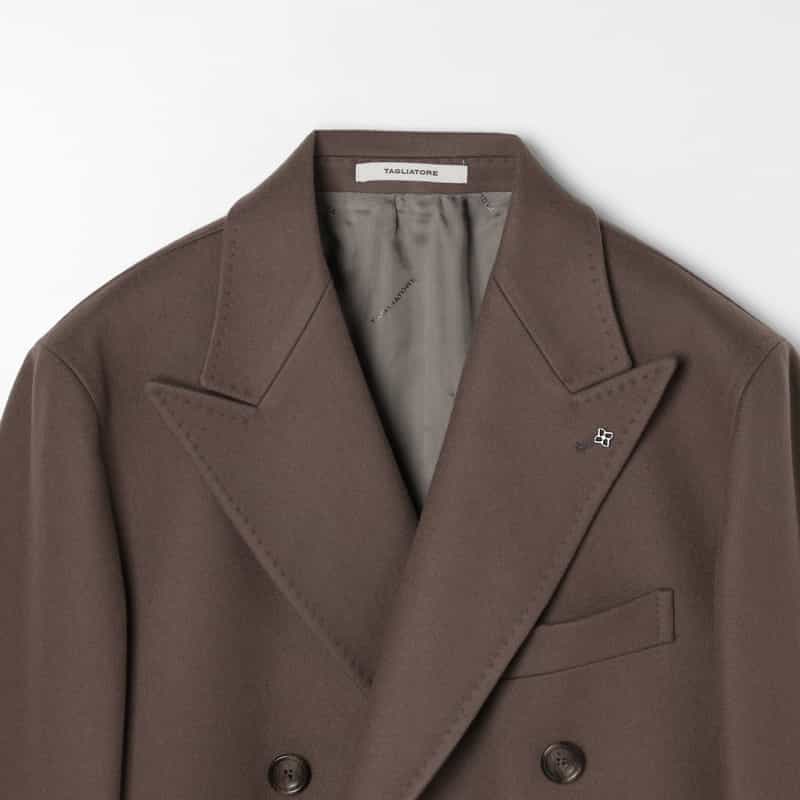 TAGLIATORE TAGLIATORE＜タリアトーレ＞ ウールナイロンダブルブレストロングコート GREIGE