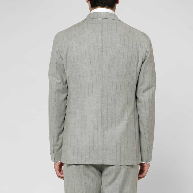 TAGLIATORE TAGLIATORE＜タリアトーレ＞ セットアップ ストライプ柄シングルジャケット"DAKAR" LIGHT GRAY