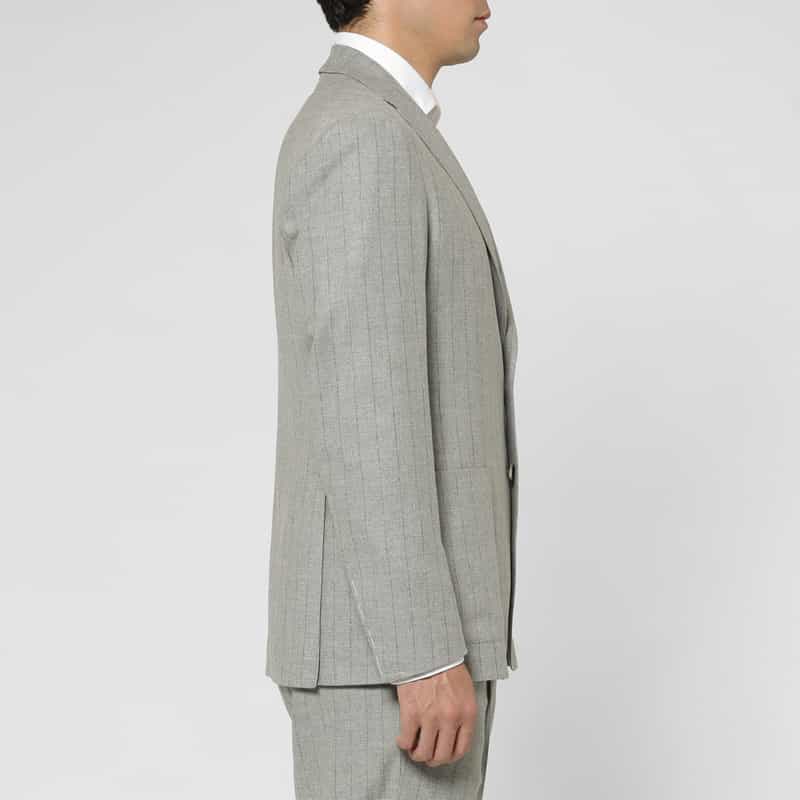 TAGLIATORE TAGLIATORE＜タリアトーレ＞ セットアップ ストライプ柄シングルジャケット"DAKAR" LIGHT GRAY