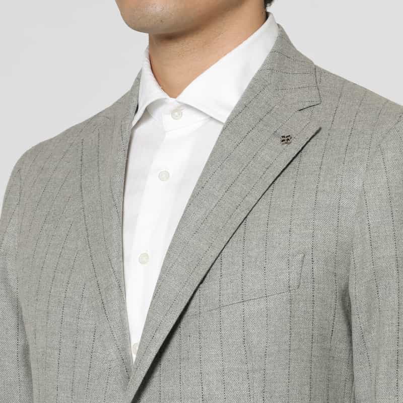 TAGLIATORE TAGLIATORE＜タリアトーレ＞ セットアップ ストライプ柄シングルジャケット"DAKAR" LIGHT GRAY