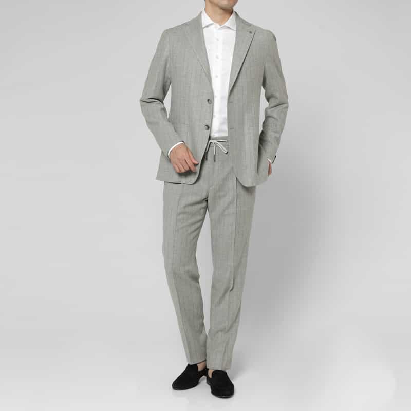 TAGLIATORE TAGLIATORE＜タリアトーレ＞ セットアップ ストライプ柄ストレッチパンツ"NEWMAN" LIGHT GRAY