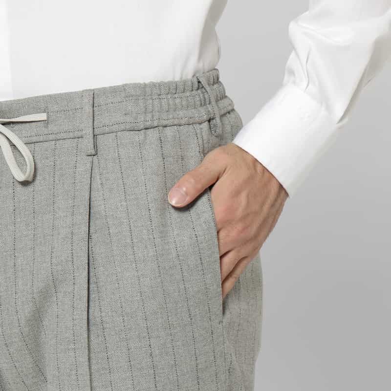 TAGLIATORE TAGLIATORE＜タリアトーレ＞ セットアップ ストライプ柄ストレッチパンツ"NEWMAN" LIGHT GRAY