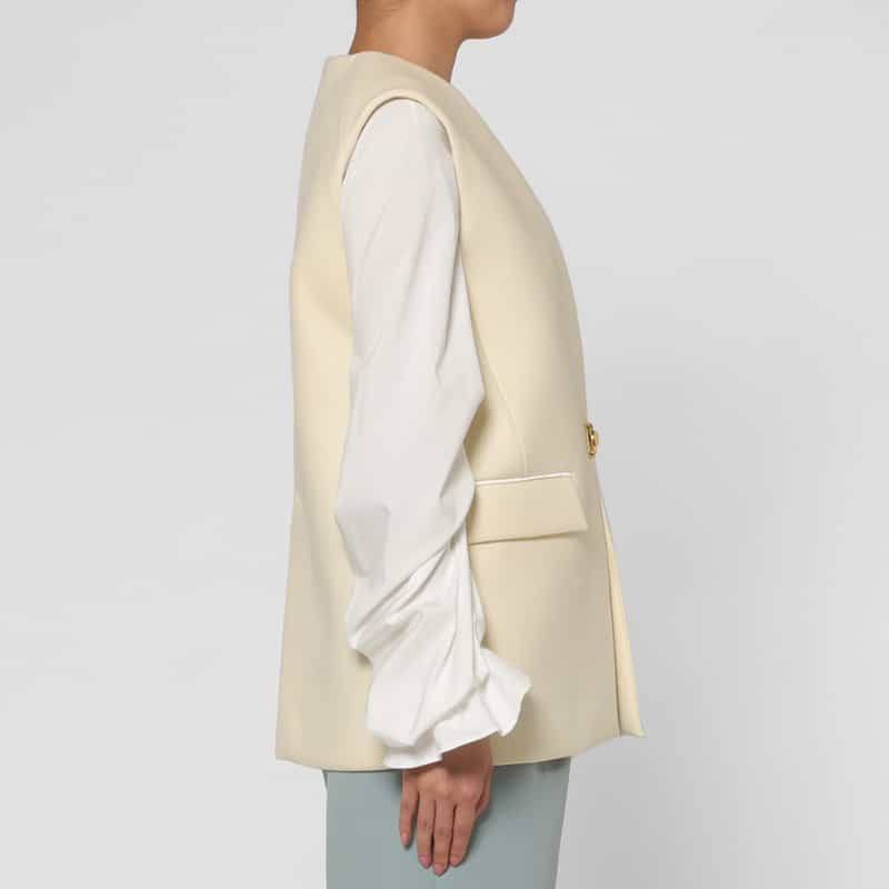 BARNEYS NEW YORK メタルパーツデザイン ジレ OFF WHITE