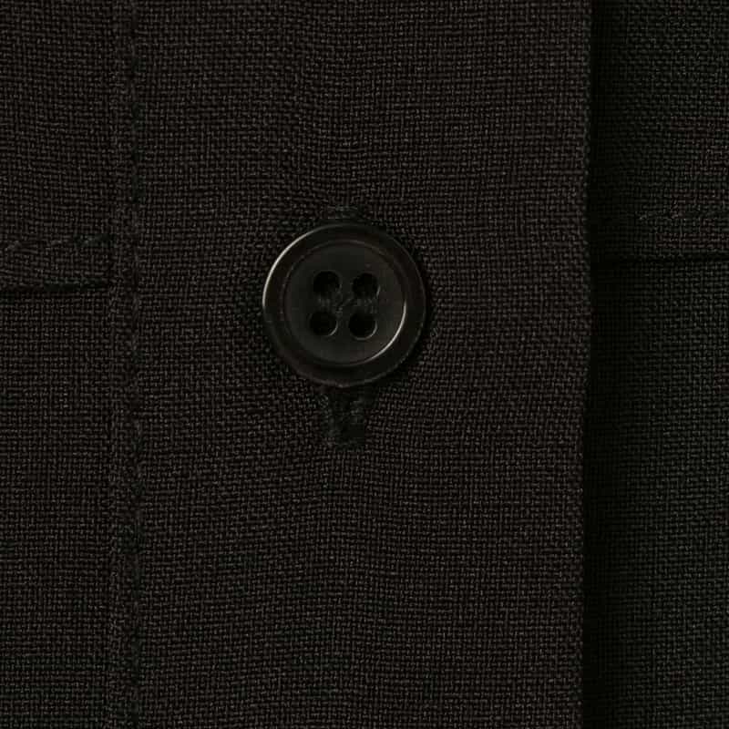 BARNEYS NEW YORK ウォッシャブル リネンライク ラッフルブラウス BLACK
