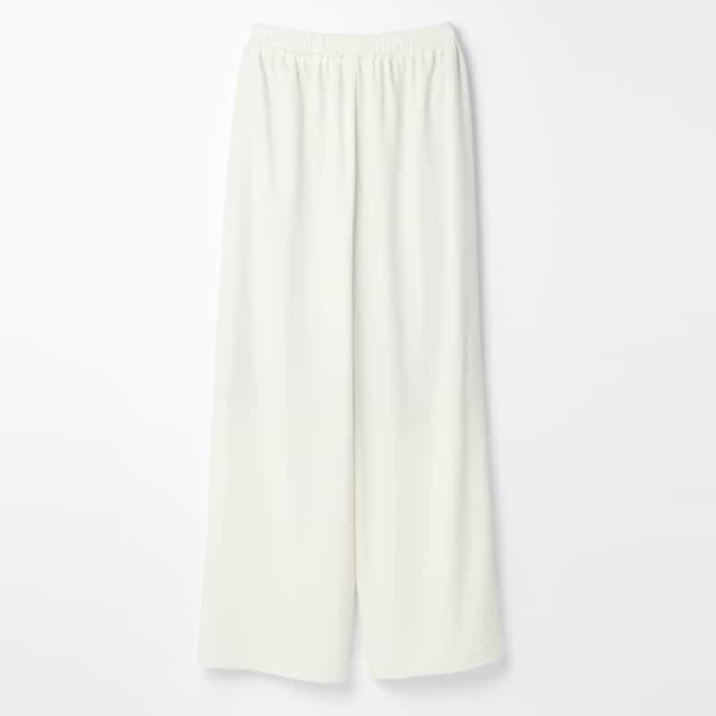 BARNEYS NEW YORK ウォッシャブル フロントポケット タックワイドパンツ OFF WHITE