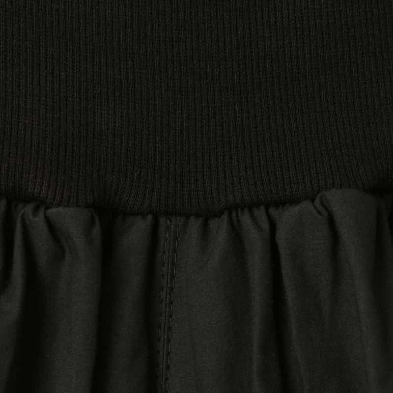 BARNEYS NEW YORK ウォッシャブル コットンタイプライター素材ロングタックフレアスカート BLACK
