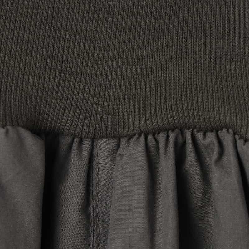 BARNEYS NEW YORK ウォッシャブル コットンタイプライター素材ロングタックフレアスカート GRAY