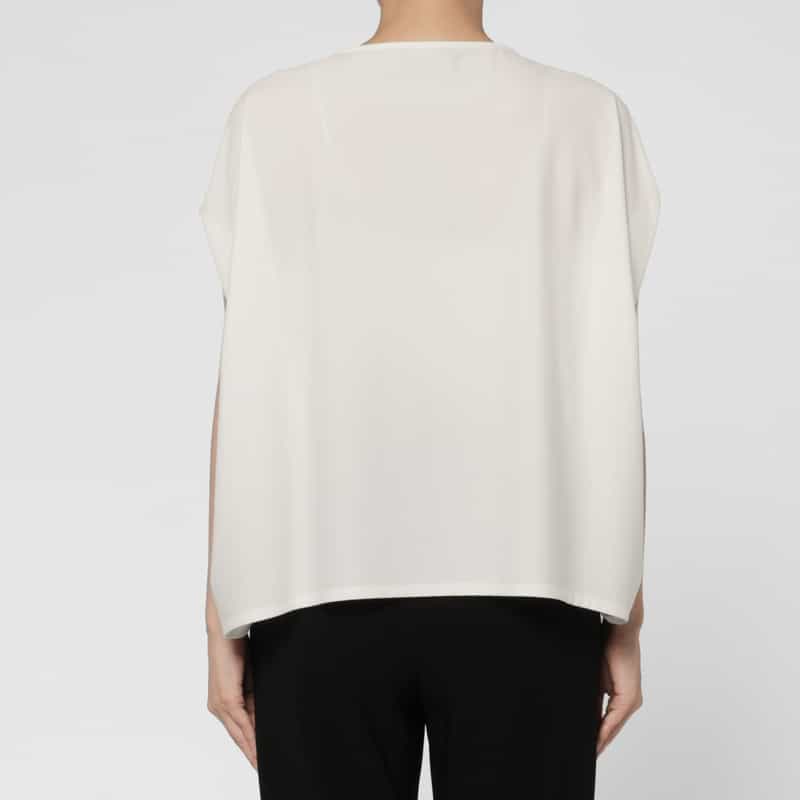 BARNEYS NEW YORK ウォッシャブル レーヨンジャージー素材ドルマンスリーブ カットソー WHITE