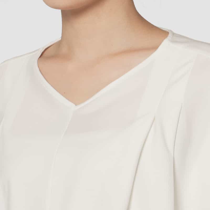 BARNEYS NEW YORK ウォッシャブル レーヨンジャージー素材ドルマンスリーブ カットソー WHITE