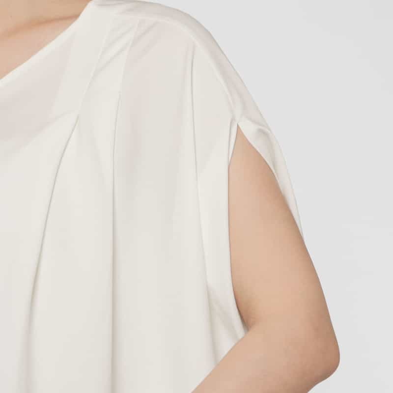 BARNEYS NEW YORK ウォッシャブル レーヨンジャージー素材ドルマンスリーブ カットソー WHITE