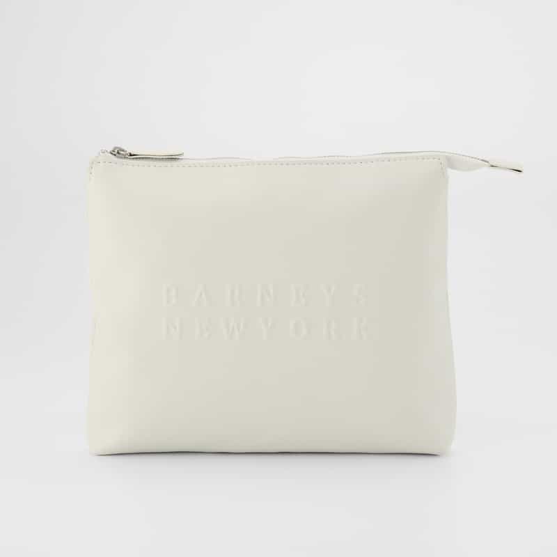 BARNEYS NEW YORK エンボス ロゴ ショルダーバッグ WHITE
