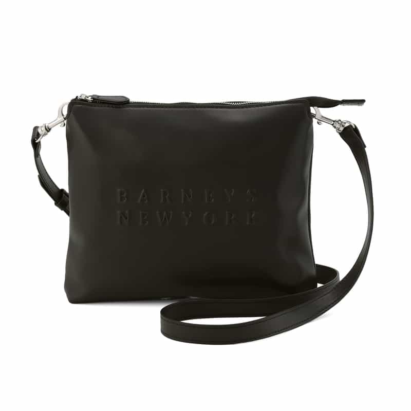 BARNEYS NEW YORK エンボス ロゴ ショルダーバッグ BLACK