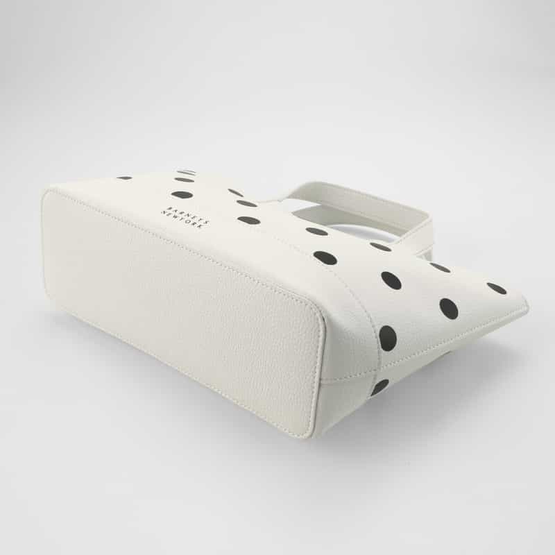 BARNEYS NEW YORK ドット柄プリント 横型トートバッグ WHITE