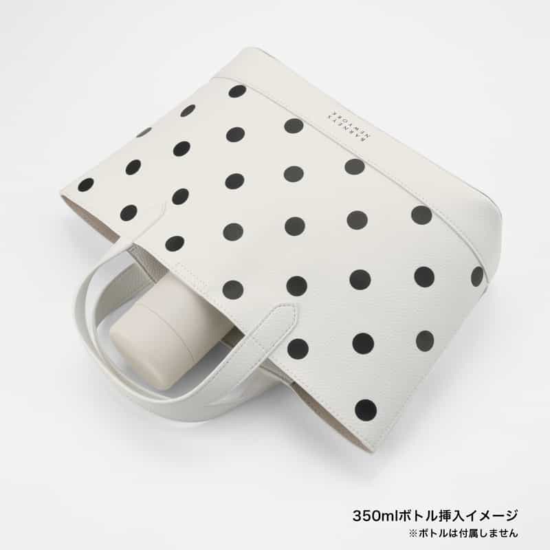 BARNEYS NEW YORK ドット柄プリント 横型トートバッグ WHITE