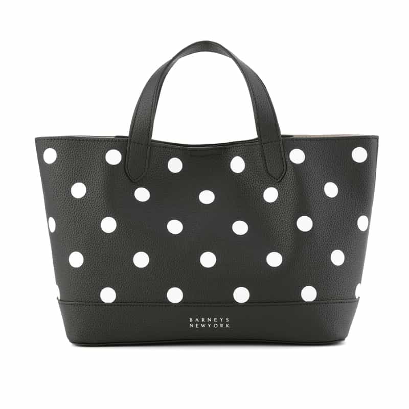 BARNEYS NEW YORK ドット柄プリント 横型トートバッグ BLACK