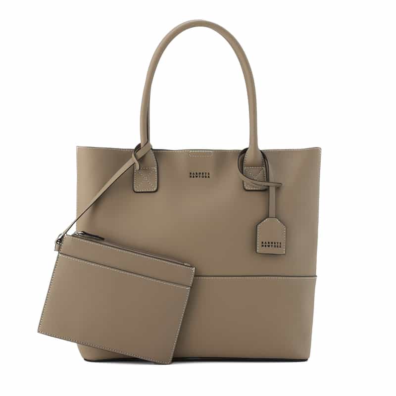 BARNEYS NEW YORK ポーチ付き トートバッグ GRAY BEIGE