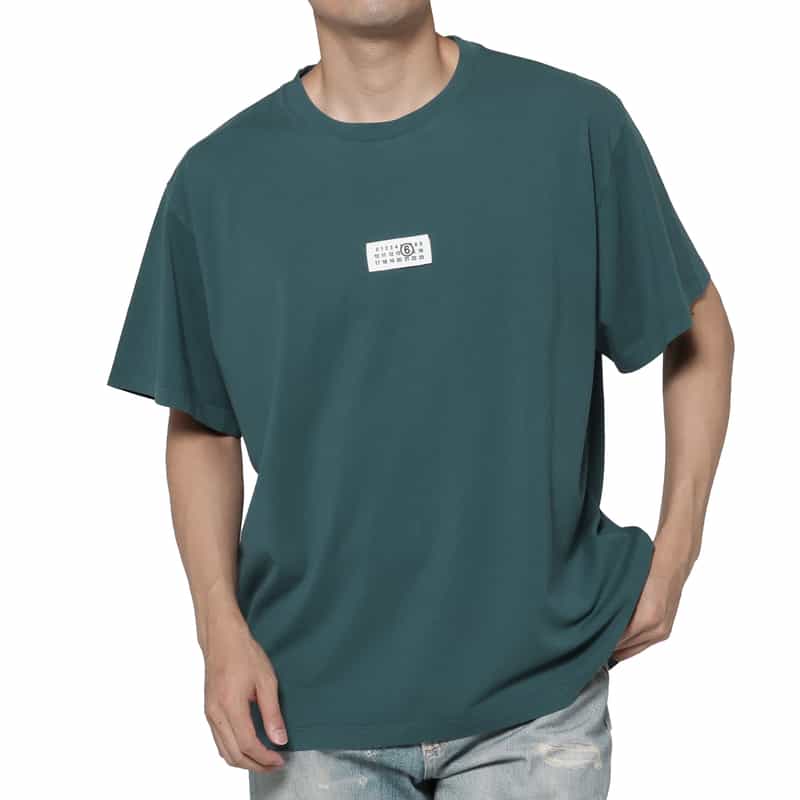 MM6 MAISON MARGIELA MM6 MAISON MARGIELA＜エムエム6 メゾン マルジェラ＞ ロゴパッチ付きTシャツ BLUE